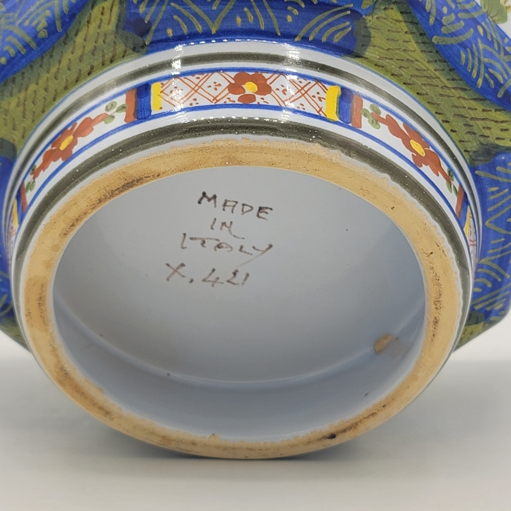 Taste Setter Sigma Italy Hand Painted Floral Octagon Bowl 5" Ceramic Vintage - Picture 15 of 16